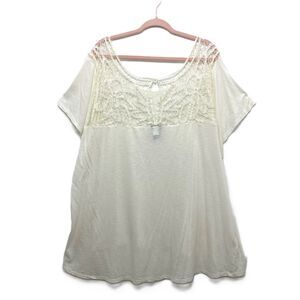 Torrid Top Ivory Crochet Cottagecore  High-Low Coastal Pastel Top Plus Size 5